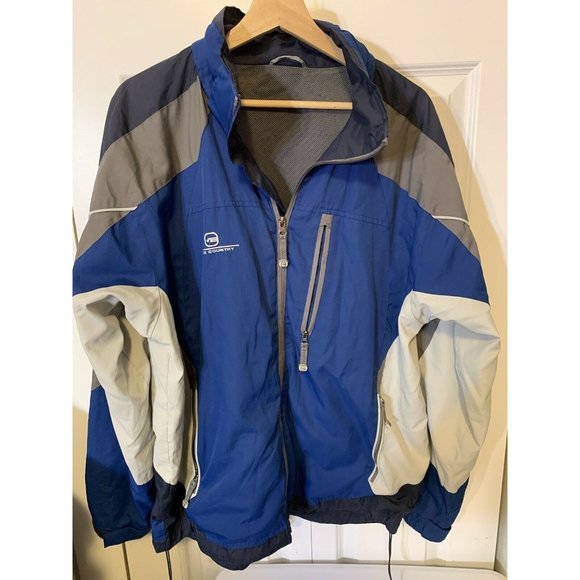 Free Country Men’s Sz L blue Gray White‎ windbreaker jacket - Picture 4 of 9